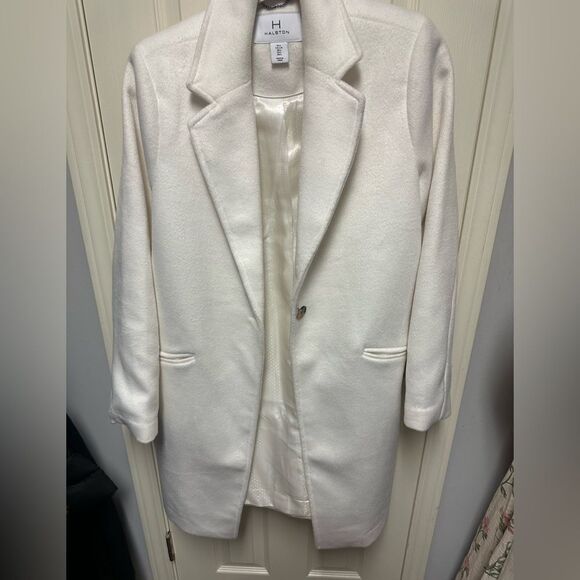 Halston wool winter white coat - Picture 1 of 1
